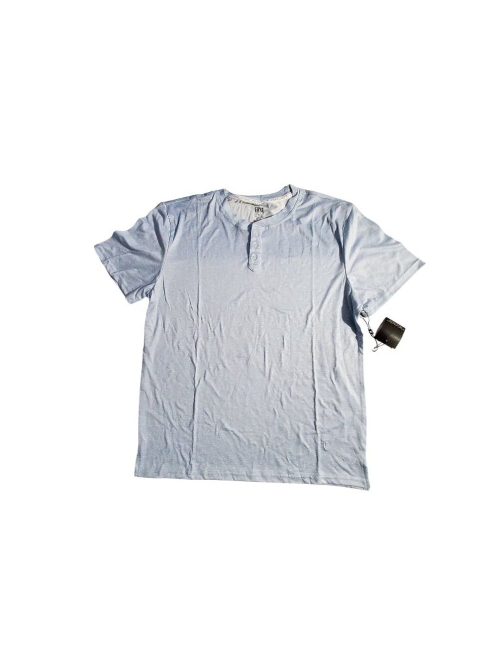 Frye Mens Light Blue Short Sleeve Henley Shirt Size M Ultralight Premium relaxed